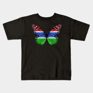 Gambian Flag  Butterfly - Gift for Gambian From Gambia Kids T-Shirt